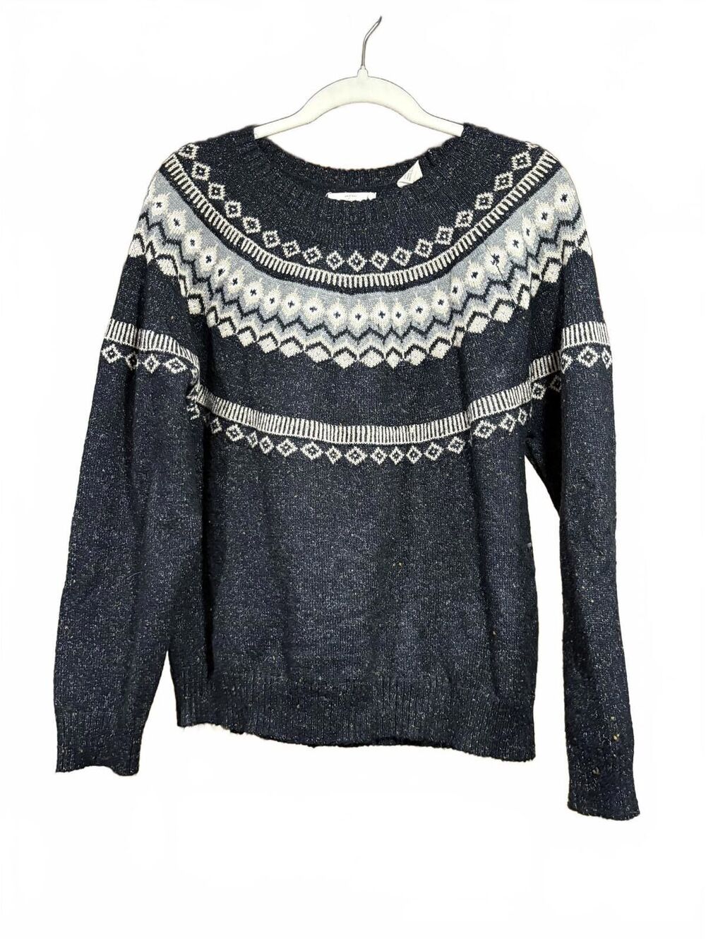 Weatherproof Vintage Women's Knit Sweater with Fair Isle Pattern